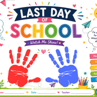 Last Day of School Handprint Craft | End of Year Notepad