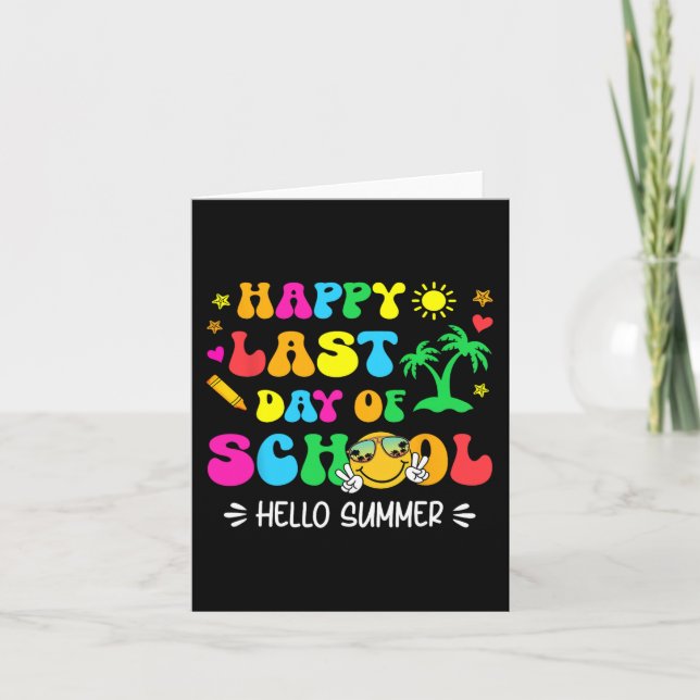Last Day Of School Hello Summer Students And Teach Card (Front)
