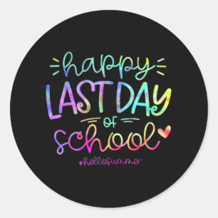 Last Day Of School Hello Summer Students And Teach Classic Round Sticker