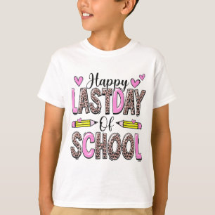Last Day Of School Leopard Teacher Student Graduat T-Shirt