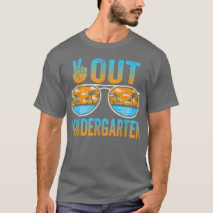 Last Day Of School Peace Out Kindergarten Graduati T-Shirt