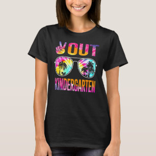 Last Day Of School Peace Out Kindergarten Teacher  T-Shirt