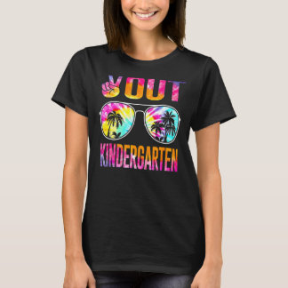 Last Day Of School Peace Out Kindergarten Teacher  T-Shirt