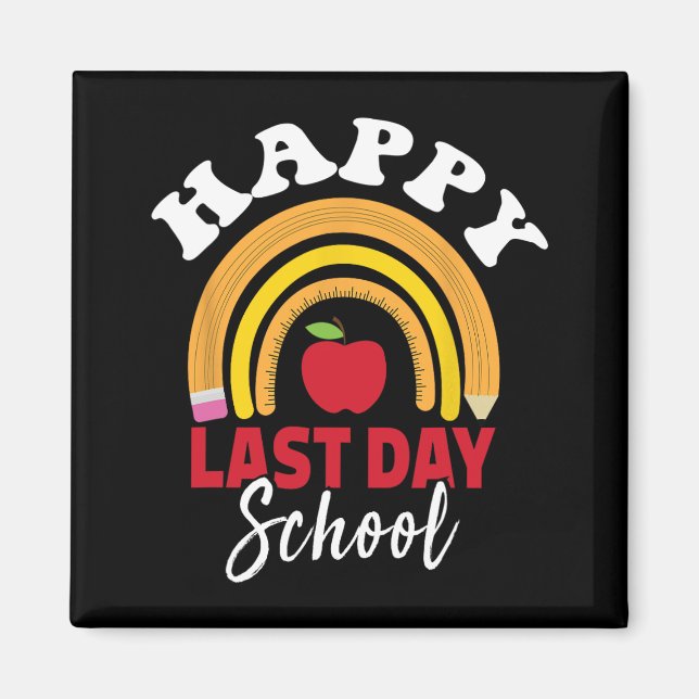 Last Day Of School Rainbow Leopard Teacher Student Magnet (Front)