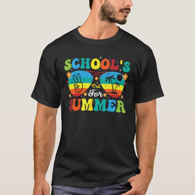 Last Day Of School Retro Schools Out For Summer 5 T-Shirt (Front)