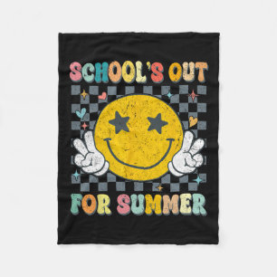Last Day Of School Retro Schools Out For Summer Te Fleece Blanket