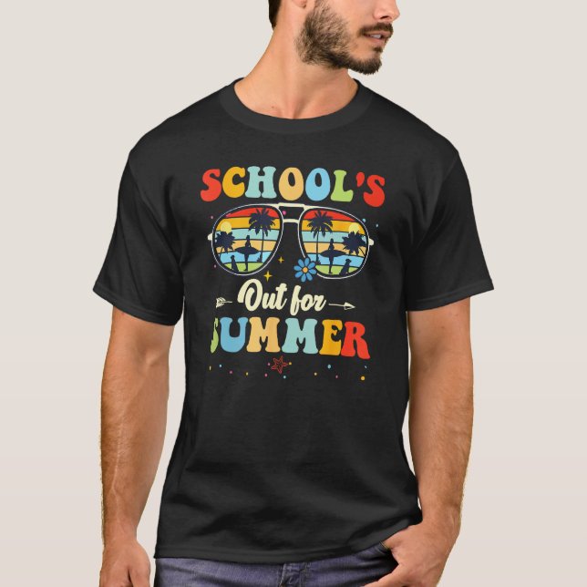 Last Day Of School Retro Schools Out For Summer Te T-Shirt (Front)