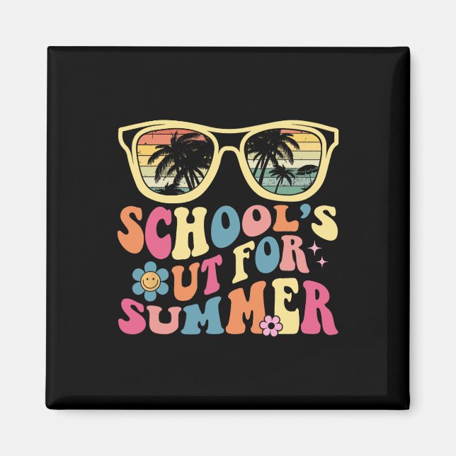 Last Day Of School Retro Teacher School#39;s Out F Magnet (Front)