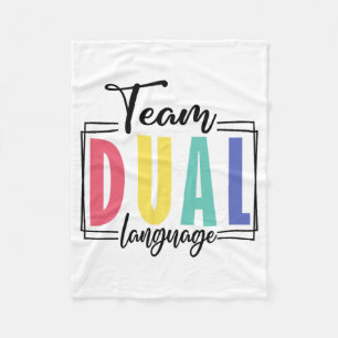 Last Day Of School Squad Team Dual Language Teache Fleece Blanket