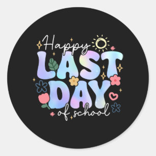 Last Day Of School Summer Break Floral Teacher Kid Classic Round Sticker
