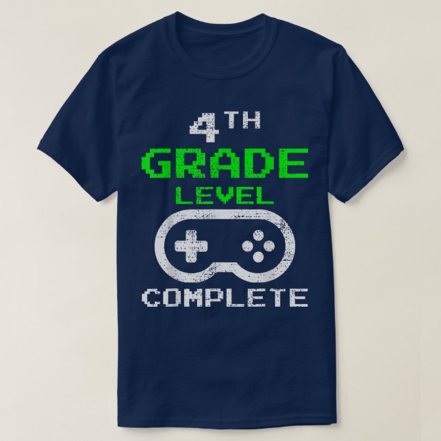 Last Day Of School T  4th Grade Gamer  T-Shirt (Design Front)