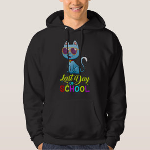 Last Day Of School Teachers Summer With Cat Sungla Hoodie