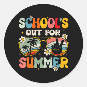 Last Day Of School's Out For Summer Teacher Boys G Classic Round Sticker