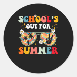 Last Day Of School's Out For Summer Teacher Boys G Classic Round Sticker