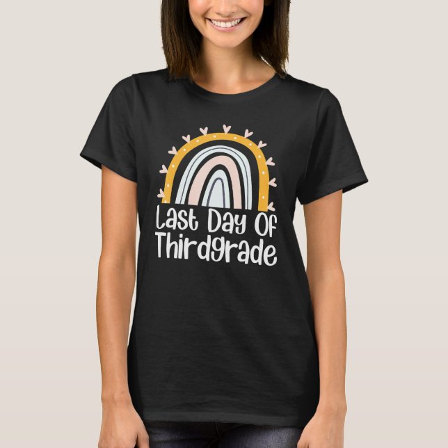 Last Day Of Third Grade Rainbow Leopard Back To Sh T-Shirt (Front)