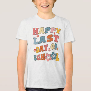 Last Days Of School Graduation 2025 Kids Students  Tri-Blend Shirt