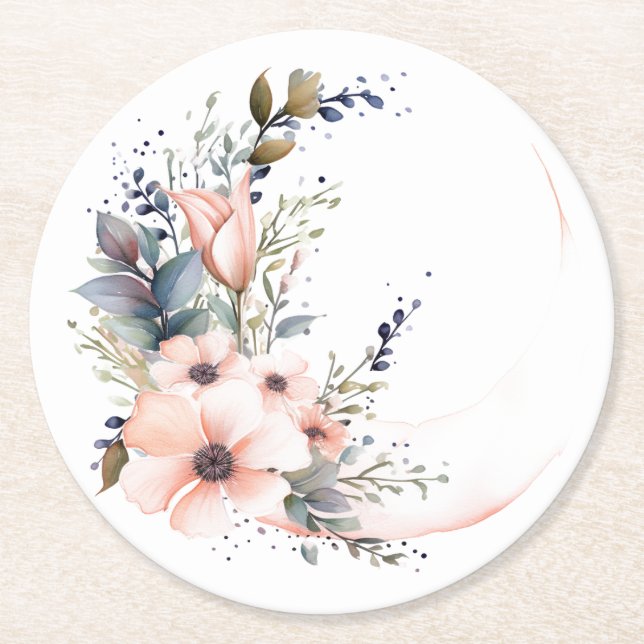 Last Delicate Flower: Personalized Wedding Coaster (Front)