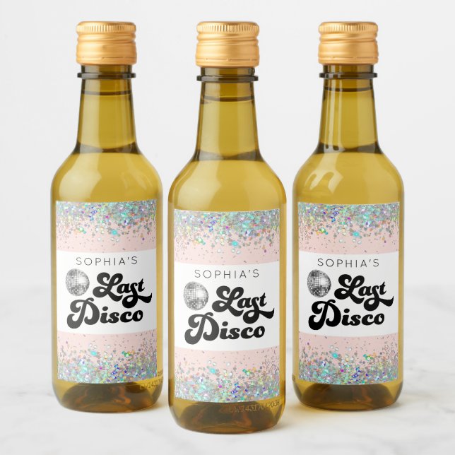 Last Disco Bachelorette Mini Wine Labels (Bottles)
