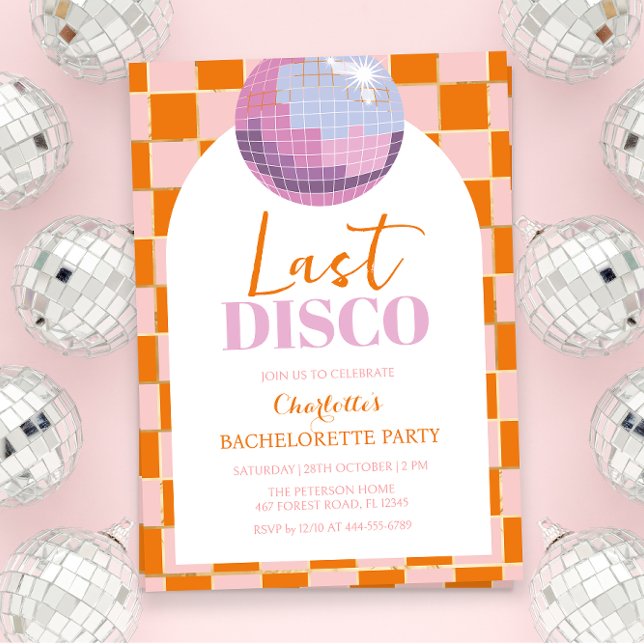 Last Disco Bachelorette Party Invitation (Creator Uploaded)