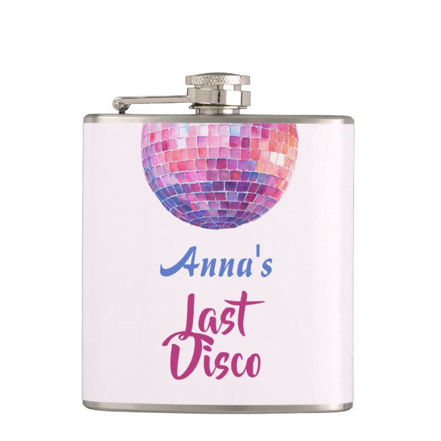 Last Disco Bachelorette Party | Pink Flask (Front)