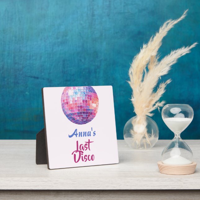 Last Disco Bachelorette Party | Pink Flyers Plaque (Insitu)