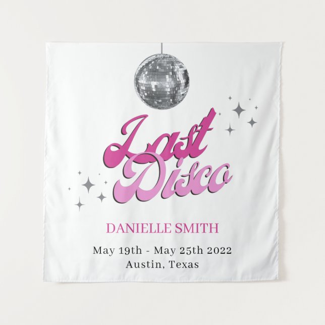 Last Disco Bachelorette Theme Ball Photo backdrop Tapestry (Front)