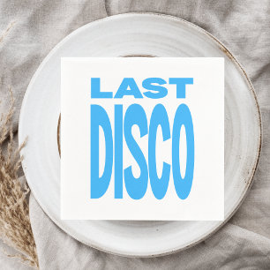 Last Disco Blue Bachelorette Party Wedding Napkin