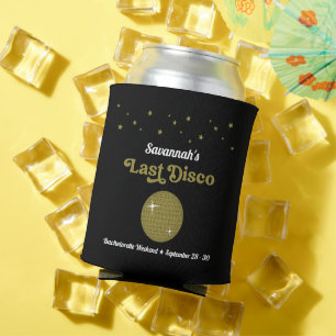 Last Disco Bride Bachelorette Party Groovy Retro Can Cooler