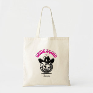 last disco bride squad 70s bachelorette party tote bag