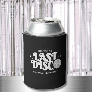 Last Disco Name Retro Silver 70s Bachelorette Can Cooler