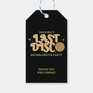 Last Disco Name Retro Silver 70s Bachelorette  Gift Tags