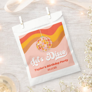 Last Disco Retro 70s Red Orange Birthday Party Favour Bags
