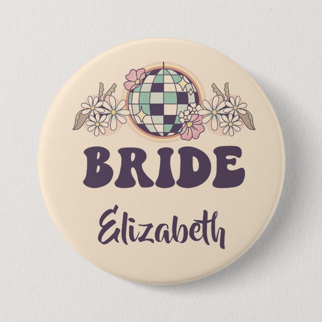 Last Disco Retro Bachelorette 7.5 Cm Round Badge (Front)