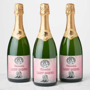 Last Disco Retro Bachelorette Custom Sparkling Wine Label