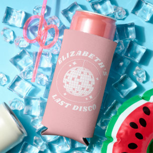 Last Disco Retro Bachelorette Disco Ball Seltzer Can Cooler