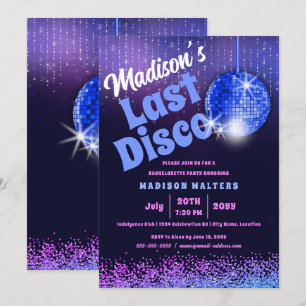 Last Disco Retro Bachelorette Invitation