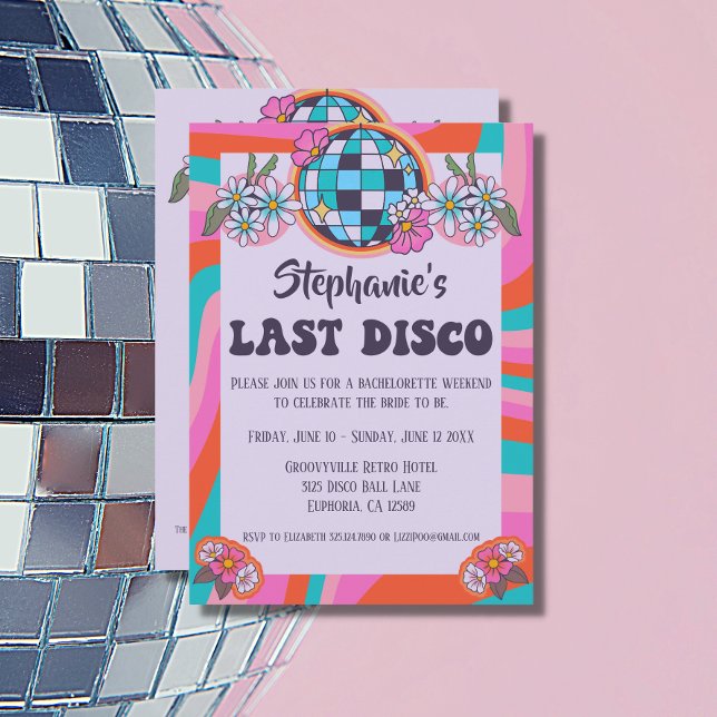 Last Disco Retro Bachelorette Invitation (Creator Uploaded)