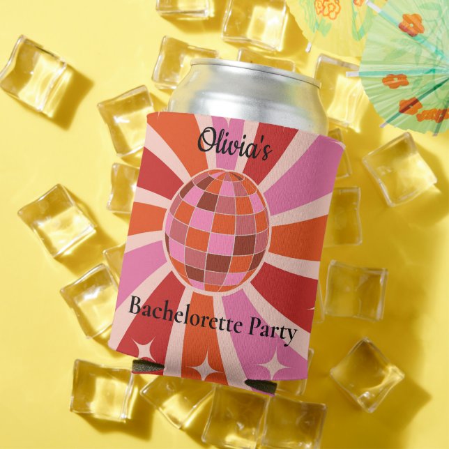 Last Disco Retro  Bachelorette party custom  Can Cooler (In Situ Summer)
