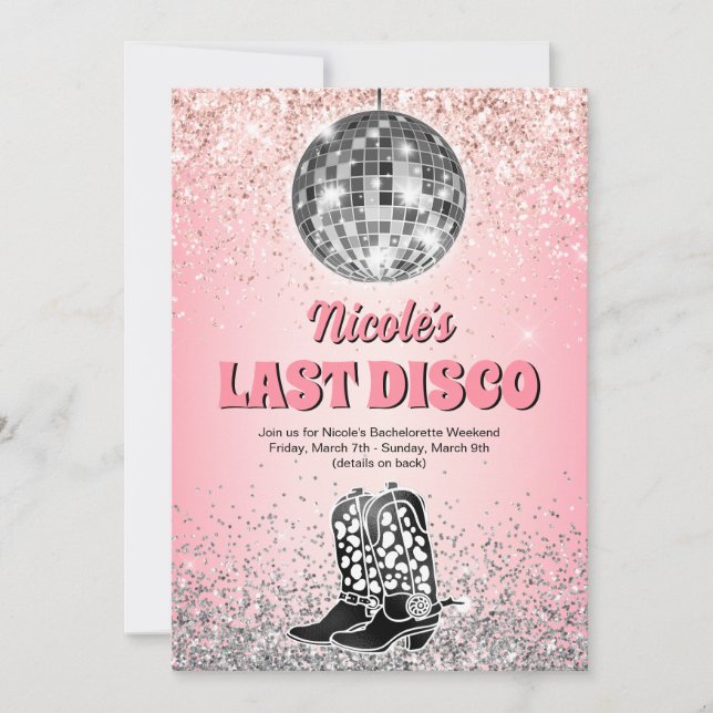 Last Disco Retro Bachelorette Weekend Invitation (Front)