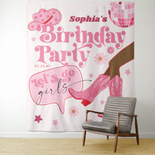 Last Disco Rodeo Bachelorette Party Backdrop Tapestry