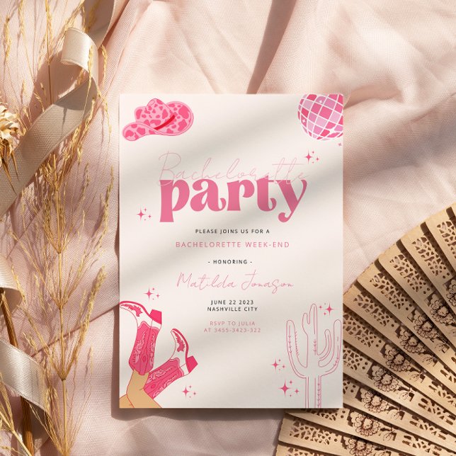 Last disco rodeo bachelorette party invitation (Creator Uploaded)