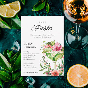 Last Fiesta Margarita Floral Bridal Shower Invitation