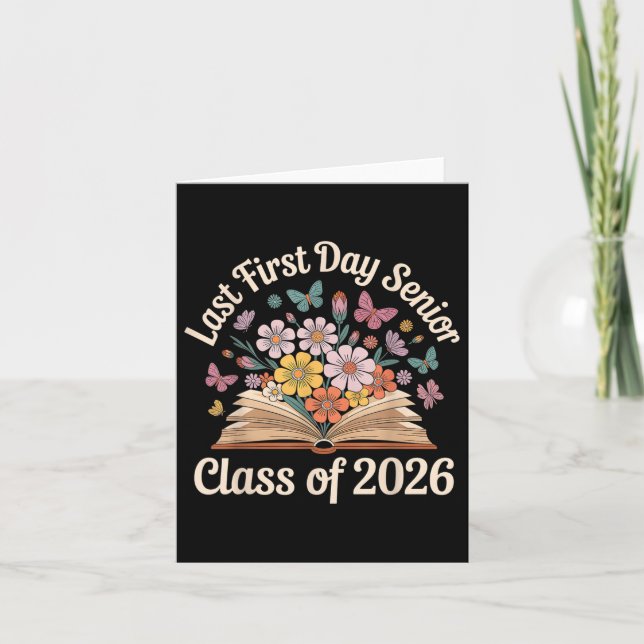 Last First Day Senior Cl Of 2026 Back To School Me Card (Front)