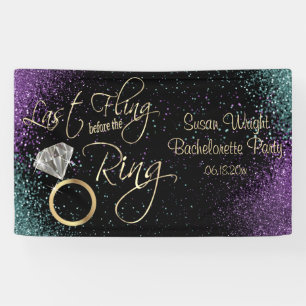 Last Fling Bachelorette Party - Teal and Purple Banner