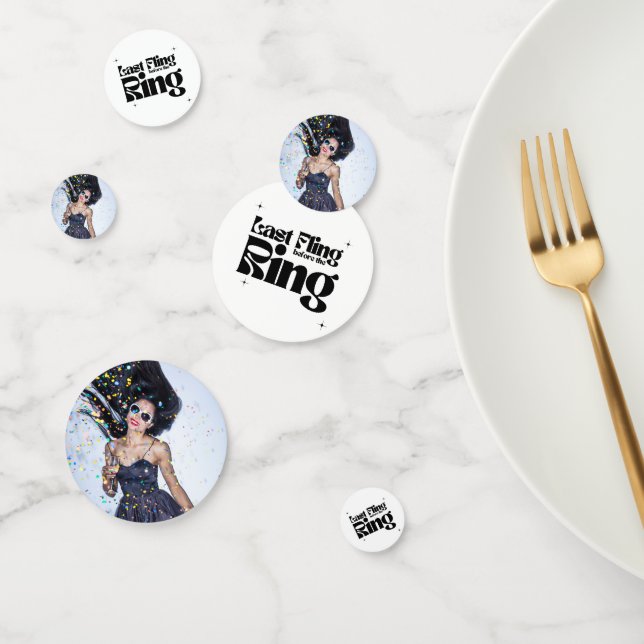 Last Fling Before the Ring 3-Photo Bachelorette Confetti (Group)