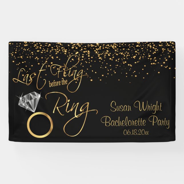 Last Fling Before the Ring Bachelorette - Gold Banner (Horizontal)