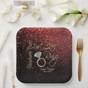 Last Fling Before the Ring Bachelorette - Red Paper Plate