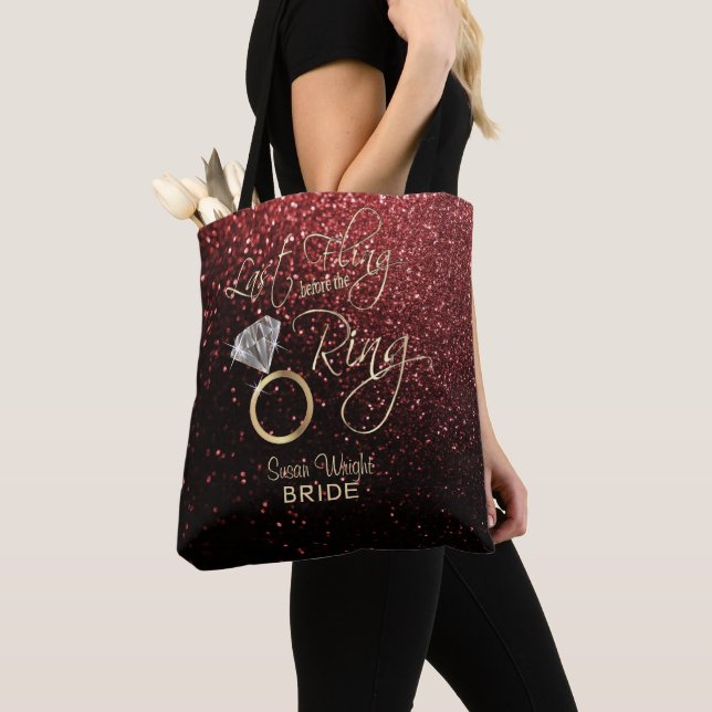 Last Fling Before the Ring Bachelorette - Red Tote Bag (Close Up)