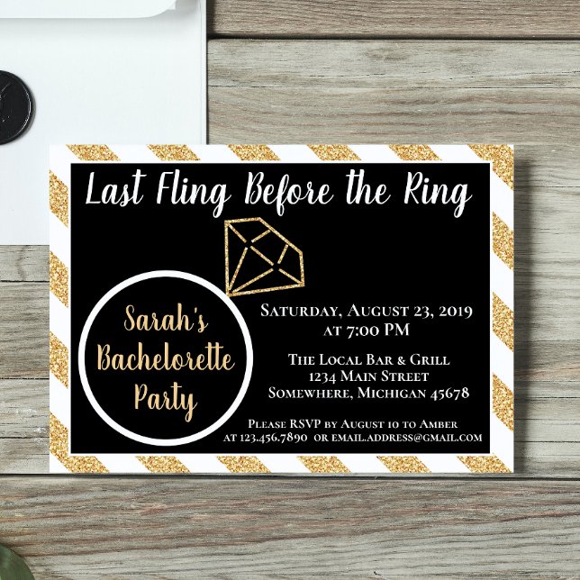 Last Fling Before the Ring, Diamond Bachelorette Invitation (Creator Uploaded)