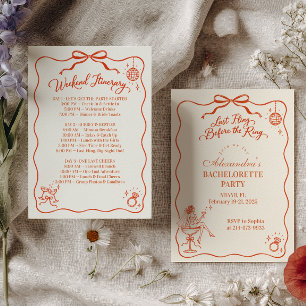 Last Fling Before the Ring Disco Bow Invitation